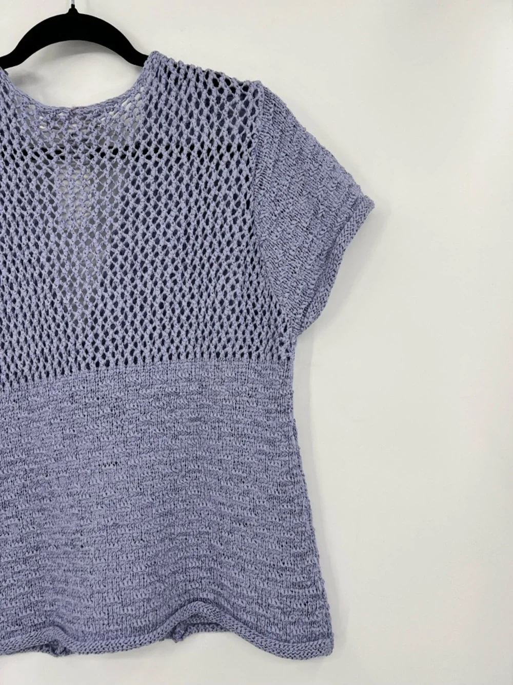 🆕 NWT CURIO Country Classics Cardigan Sweater Short Sleeve Knit Lavender Large